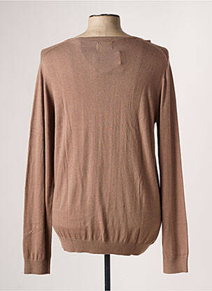 Pull col v manches longues marron TEDDY SMITH homme