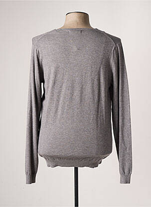 Pull col v manches longues gris TEDDY SMITH homme