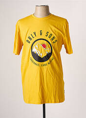 T-shirt jaune ONLY&SONS pour homme seconde vue