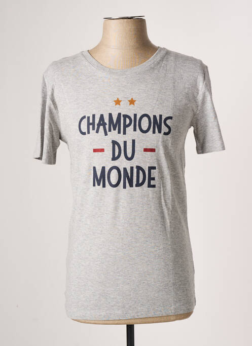 T-shirt stretch manches courtes gris MONSIEUR TSHIRT homme