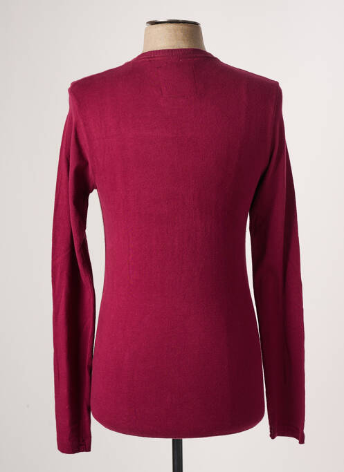 Pull finition bords-côtes manches longues violet SUPERDRY homme