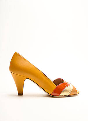 Escarpins semelle extérieure cuir talon de 4 à 6cm orange NEW LOVERS femme