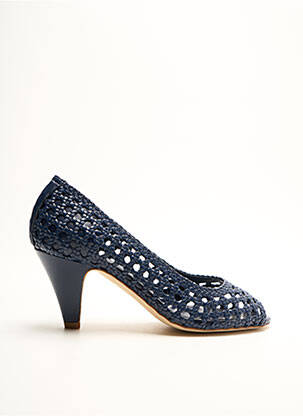 Escarpins semelle extérieure cuir talon de 4 à 6cm bleu NEW LOVERS femme