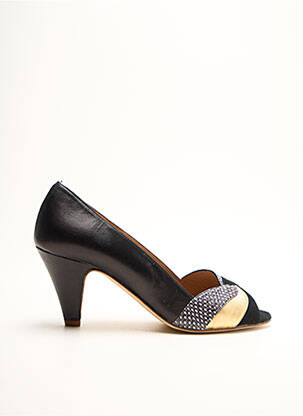 Escarpins semelle extérieure cuir talon de 4 à 6cm noir NEW LOVERS femme