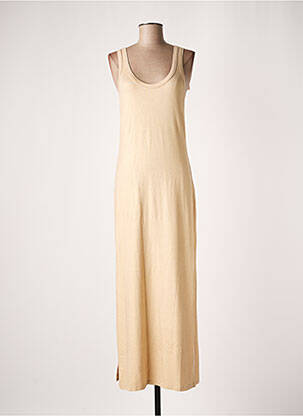 Robe longue sans manche sans manche jaune MAJESTIC FILATURES femme