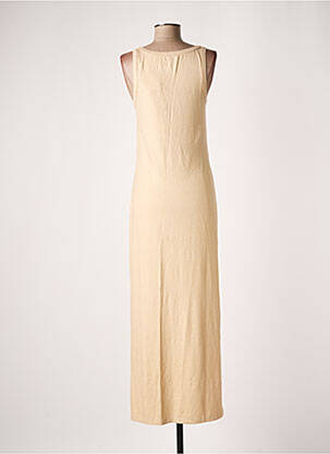 Robe longue sans manche sans manche jaune MAJESTIC FILATURES femme