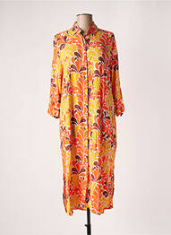 Robe mi-longue manches 3/4 manches 3/4 orange GENESIS femme