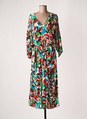Robe longue imprimé fleurs manches 3/4 marron ESSENTIEL ANTWERP femme