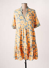 Robe courte manches courtes manches courtes orange GENESIS femme
