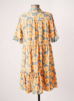 Robe courte manches courtes manches courtes orange GENESIS femme
