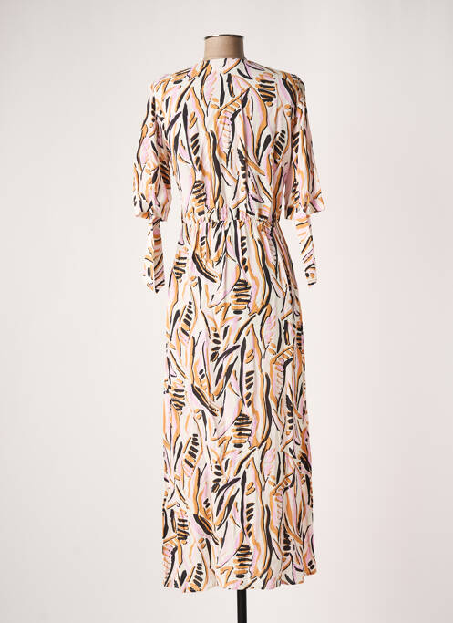 Robe longue imprimé fantaisie manches courtes rose BA&SH femme