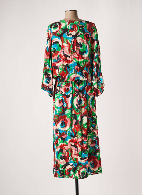 Robe longue imprimé fleurs manches 3/4 marron ESSENTIEL ANTWERP femme