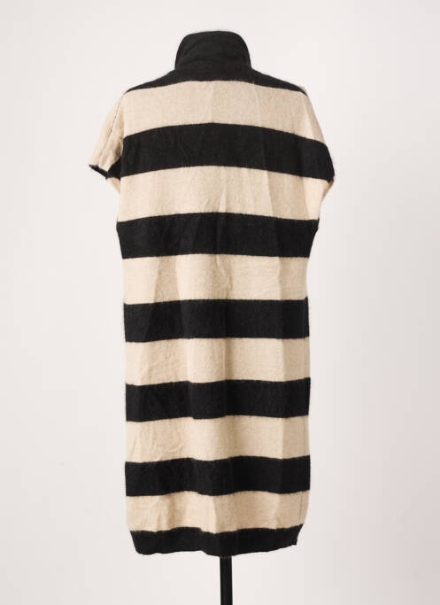 Gilet manches courtes beige MAJESTIC FILATURES pour femme