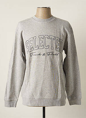 Sweat-shirt stretch manches longues gris SELECTED homme