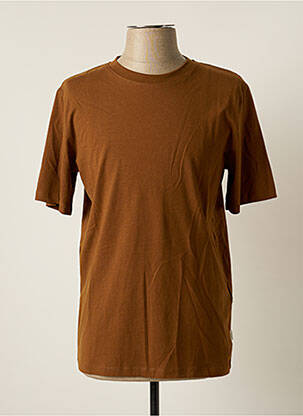 T-shirt marron JACK & JONES pour homme