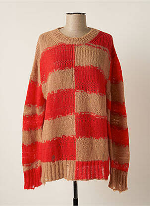 Pull tunique tissage lainage manches longues rouge ESSENTIEL ANTWERP femme
