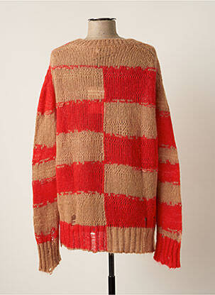 Pull tunique tissage lainage manches longues rouge ESSENTIEL ANTWERP femme
