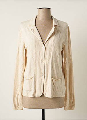 Gilet manches longues stretch beige MAJESTIC FILATURES femme