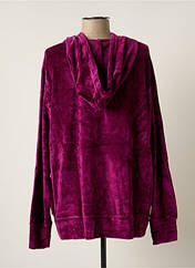 Sweat-shirt à capuche violet MAJESTIC FILATURES pour femme seconde vue