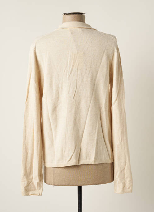 Gilet manches longues beige MAJESTIC FILATURES pour femme