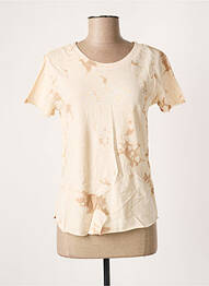 T-shirt stretch manches courtes beige LEON & HARPER femme