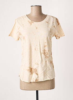 T-shirt stretch manches courtes beige LEON & HARPER femme