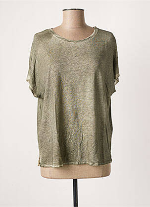 Top stretch manches courtes vert MAJESTIC FILATURES femme