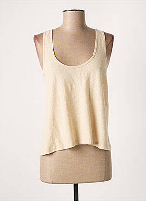 Débardeur stretch sans manche beige DIEGA femme