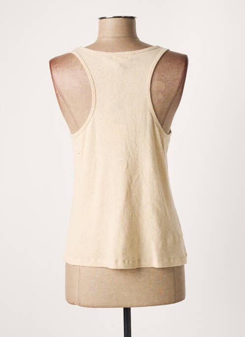 Débardeur stretch sans manche beige DIEGA femme