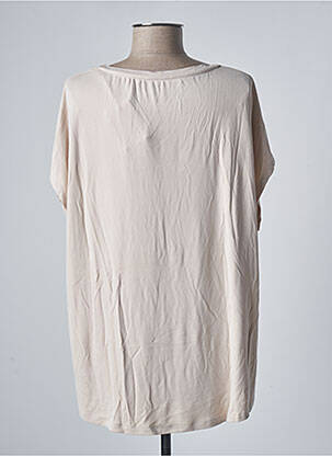 Top stretch manches courtes beige MAJESTIC FILATURES femme
