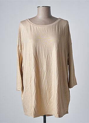 Top stretch manches 3/4 beige MAJESTIC FILATURES femme