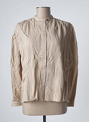 Chemisier col mao manches longues beige SESSUN femme