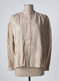 Chemisier coupe droite manches longues beige SESSUN femme