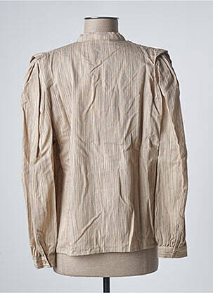 Chemisier col mao manches longues beige SESSUN femme