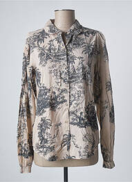 Chemisier imprimé fantaisie manches longues gris LEON & HARPER femme
