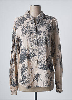 Chemisier imprimé fantaisie manches longues gris LEON & HARPER femme