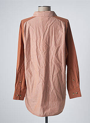 Chemisier coupe droite manches longues beige LEON & HARPER femme
