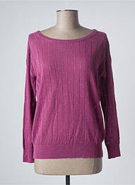Pull tissage chiné manches longues violet DIEGA femme