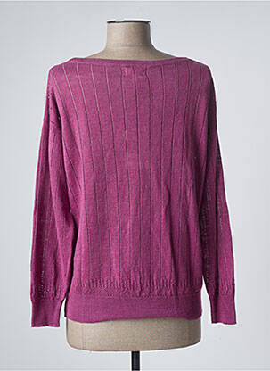 Pull tissage chiné manches longues violet DIEGA femme