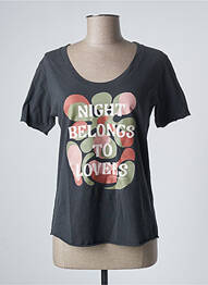 T-shirt imprimé fantaisie manches courtes gris LEON & HARPER femme