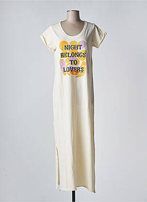 Robe longue manches courtes manches courtes beige LEON & HARPER femme
