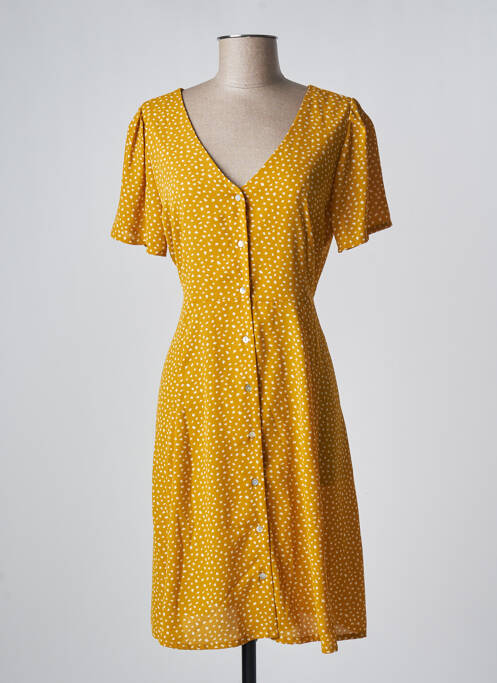 Robe courte manches courtes manches courtes jaune ONLY femme