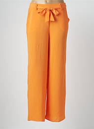 Pantalon large tissage crêpe taille normale orange ONLY femme