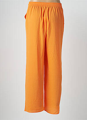 Pantalon large tissage crêpe taille normale orange ONLY femme
