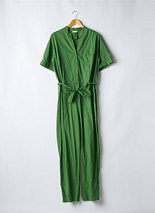 Combi-pantalon fermeture boutonnée sur le devant manches courtes vert DIEGA femme