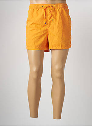 Short de bain effet matière satinée orange JACK & JONES homme