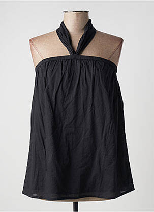 Top col v sans manche noir DIEGA femme