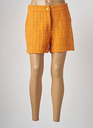 Short taille à pinces taille haute orange ONLY femme