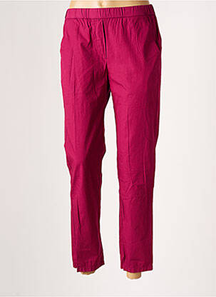 Pantalon 7/8 tissage popeline taille normale rose DIEGA femme