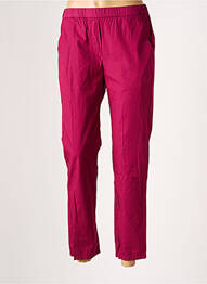 Pantalon 7/8 tissage popeline taille normale rose DIEGA femme